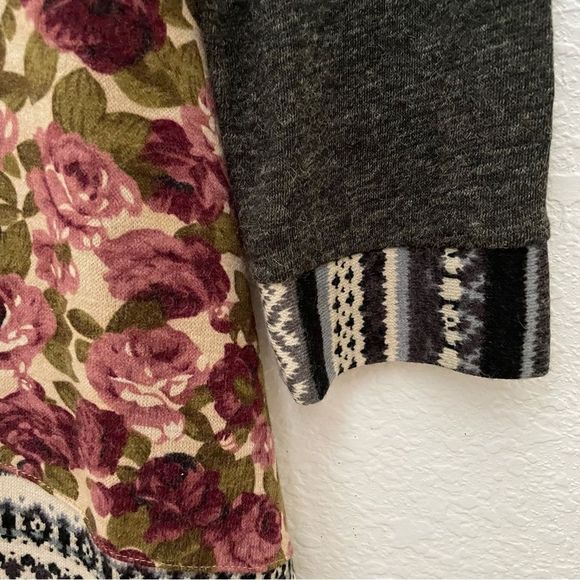 Fashion Fuse, Mixed Media Print Long Sleeve Dress, Floral, Paisley Fall … - Picture 3 of 8